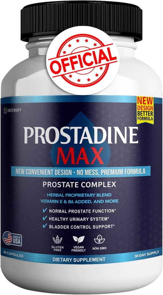 Prostadine Max Prostate Suplemen untuk Men Kapsules, Suplemen Kesehatan - Kekuatan Maksimal, Semua Alam untuk Mendukung Fungsi Normal & Kesehatan, Prosta Vive Review (60 Kasules)