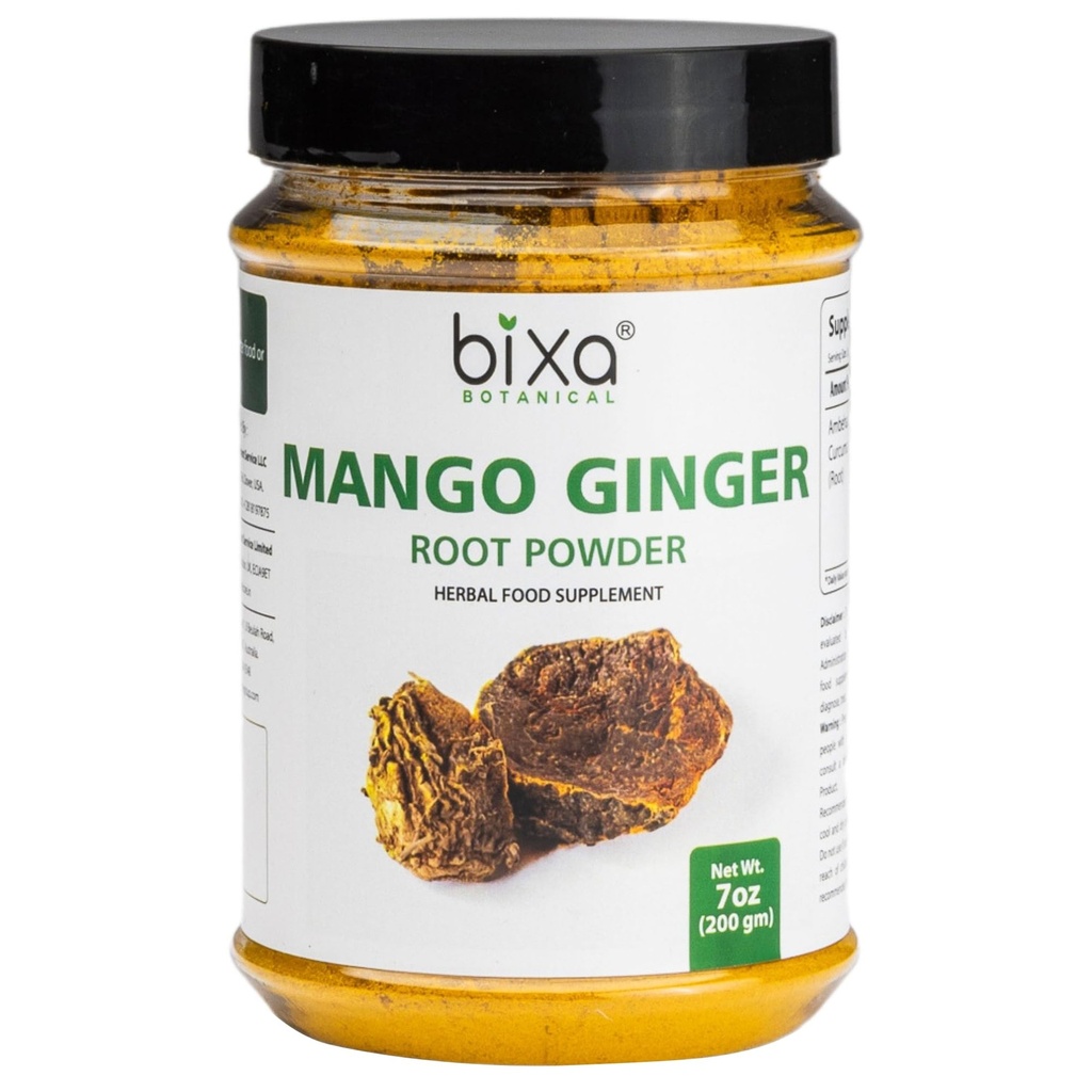 Bixa BOTANICAL Mangga Ginger Root Powder 124; Curcuma Amada 124; Amtildi Ayurvedic Herbal Suplemen 12.200 Grams / 7 OZ 124; Gluten Bebas, Non-GMO, Steam Treated, Vegan, 100% Murni.