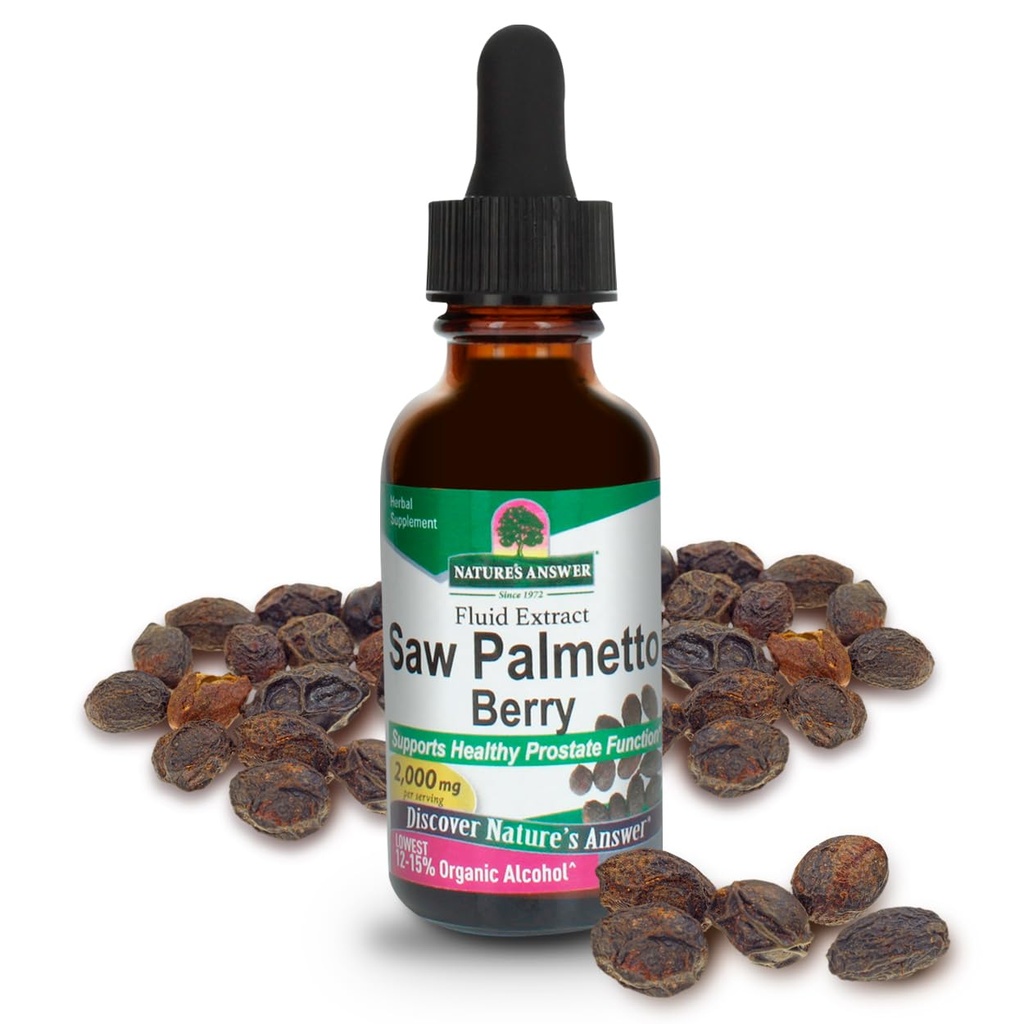 Nature 's Respons Saw Palmetto Berry Extract Herbal Suplemen dengan Alkohol Organik, 1 - Fluid Ounce 124; Mendukung Prostate Health Genevieve 124; Minimalkan Los Rambut 124; Pertahankan Bladder Sehat