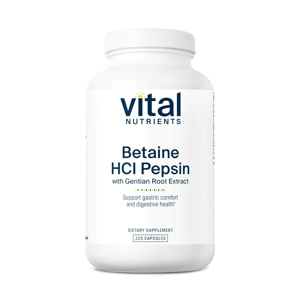 Nuttrients Vital Betaine HCL Pepsin dengan Root Extract Akar 124; Digetical Enzyme Formula untuk mendukung Disolve Protein dan Absorpsi Nutrient * 124; Gluten, Dairy, Soy Free