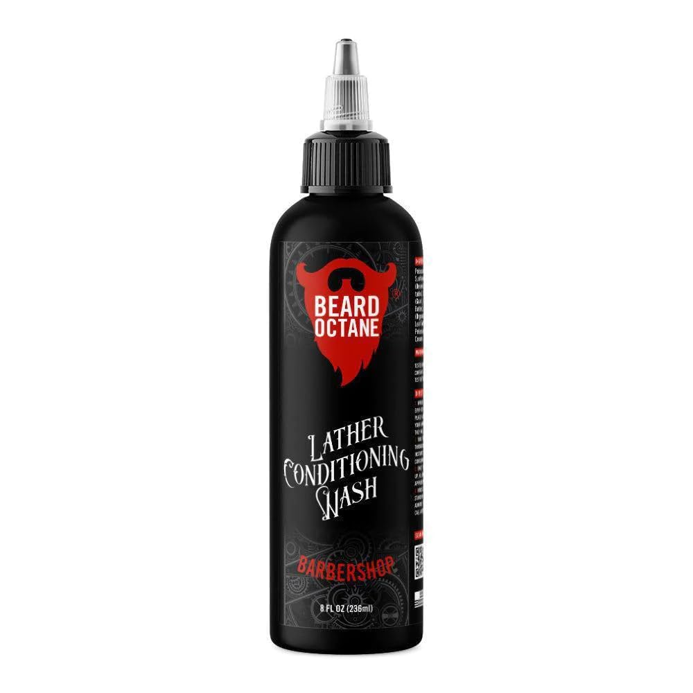 Jenggot Octane: Barbershop Beard - 8oz Beard Shampo - Cleans & Moisturizes Beards w / Shea Butter - Softer Beards - Made in USA