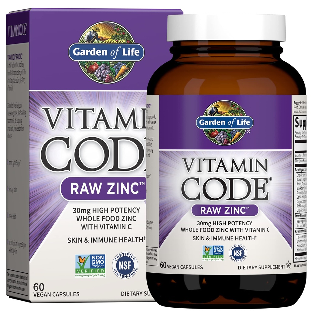 Taman Kehidupan Vegan Protein Powder 22g & Zinc Suplemen 30mg Potensi Tinggi untuk Dukungan Imune