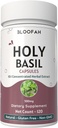 Holy Basil Leaf Capsules 500mg 124; konsentrasi 10: 1 Ekstrak Ocimum tenuiflorum Herbal Suplemen 12.4; Non-GMO, Gluten- Free 124; Mudah ke Swallow (120 Count (Paket 1)