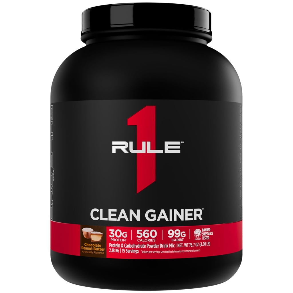 Aturan 1 Bersihkan Gainer - Tinggi Protein Gain Formula dengan 560 Kalories, 30g Full-Spectrum Protein, Lebih dari 90g Carbs, Under 6g of Fat (15 Pelayan, Coklat Peanut Butter)