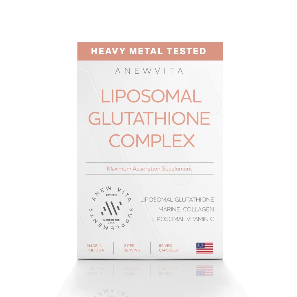 Suplemen Glutathione Lipomal dengan Marine Collagen dan Lipomal Vitamin C - Premium Skin Care Suplemen - Enhanced Absorpsi Formula untuk Radiant Skin, Detox & Antioksidant Dukungan - 60 Capsules