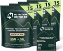 Nutrition On The Go Whey Protein Isolat Paket dengan Creatine - 25g Protein + 5g Creatine - Single - Serve Travel Protein Powder - Chocolate (60- Pack)