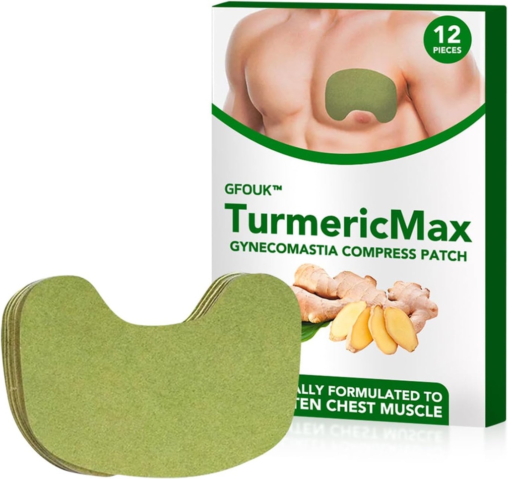 Gynecomastia Compress Patch - Ginger Cream for Men, Tightening and Sculting Chest Muscles with Natural Ingreations (1Pack)