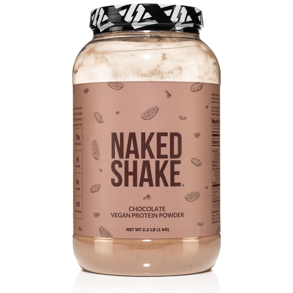 Shake Telanjang - Chocolate Protein Powder - Tanaman Berdasarkan Shake Protein dengan Mct Oil, Gluten- Bebas, Soy- Bebas, Tidak ada Gmos Atau Penari Buatan