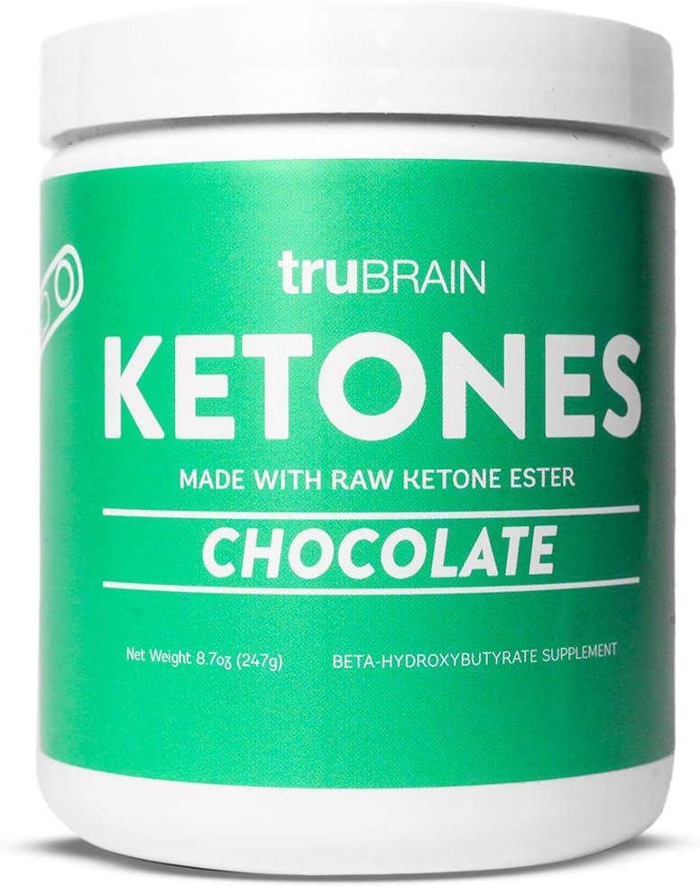 Trubrain Ketones - Ketone Ester + BHB Exotious Ketones (Energi, Fokus dan Ketosis 124; Tambahan Keto Diet 124; Brain Booster (Coklat)