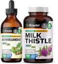 BIO KRAUTER Ashwagandha Ticture 4 Fl Oz. & Milk Thistle 250 Capsules