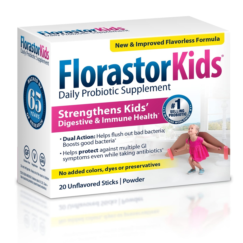 Parastor Kids Probiotic Suplemen Harian, Mixing Bumbored Powder Unflashing with Food or Beverage, Gunakan dengan Antibiotik, Saccharomyces Boulardii CNCM