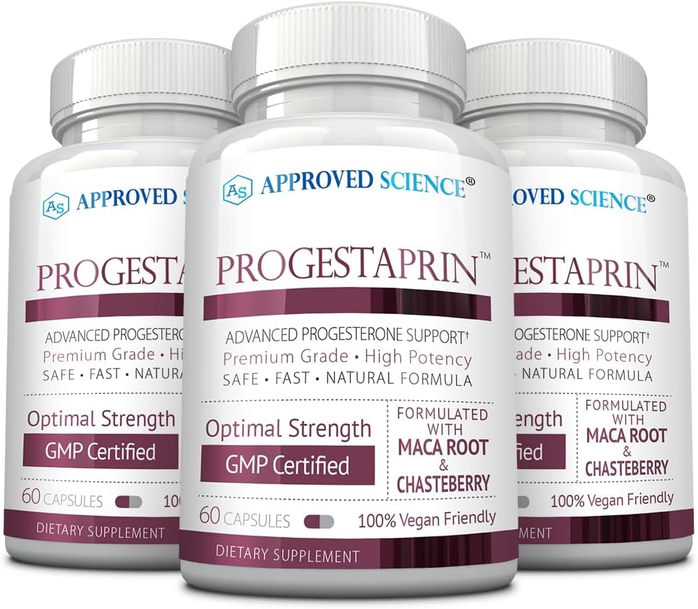 - Progesterone Supplemen Dukungan - 3 Botol - 180 Kapsul - Vegan