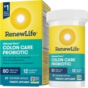 Renew Life Adult Colon Care Probiotic Suplement, Gluten, Dairy & Soy Free, 80 Milyar CFU Per Capsule, 60 Capsules (Paket May Vary)