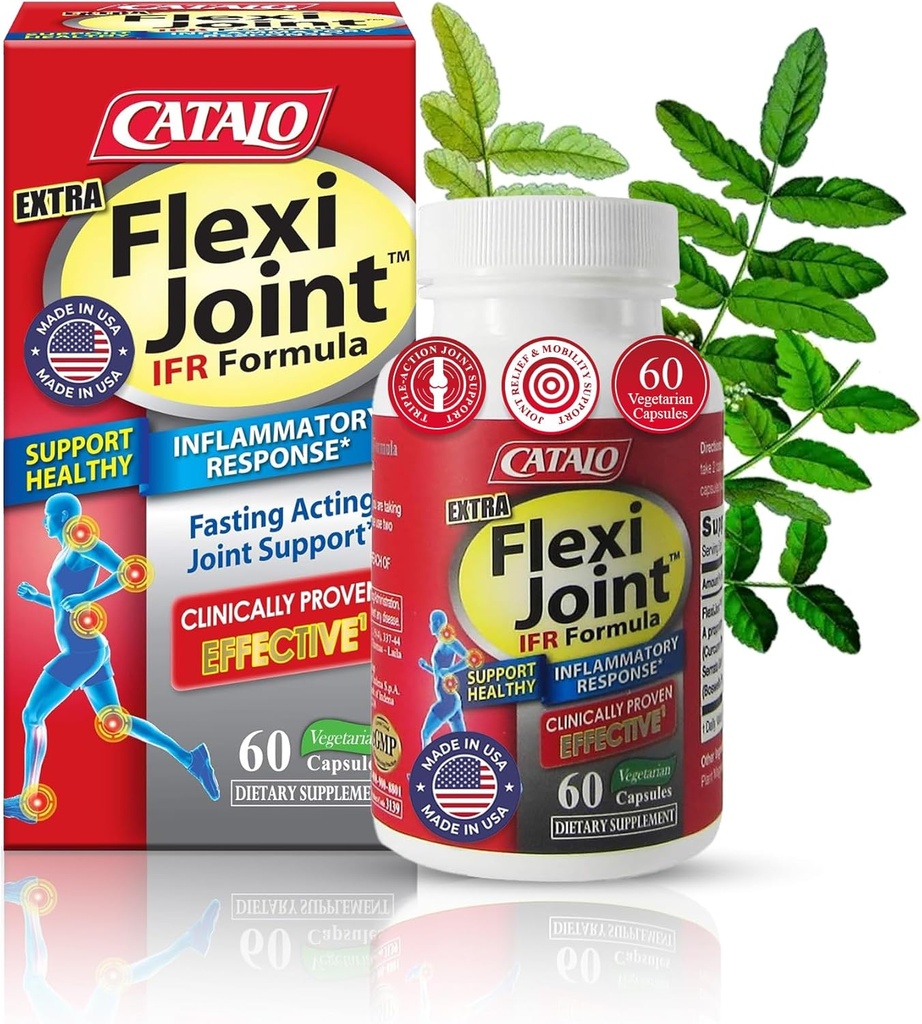 CATALO Extra FlexiJoint IFR Formula - dengan Meriva Turmeric Phyptosome, AspreFlex & Casperome Boswellia - 60 Kapsul