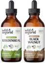 Wild & Organic Goldenseal Ticture 4 fl oz & Black Walnut Tincture 4 fl oz