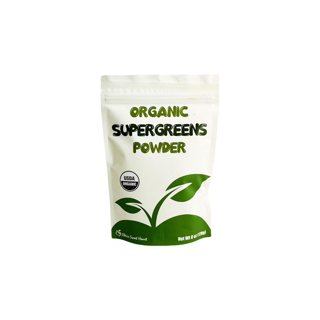 Cherie Sweet Heart Supergreens Powder - Green Superfood - Organic Greens Powder Super Greens - Smoothie Powder - Superfood Pounder - Pounder Bedak - 6 oz Super Greens Pounder - 34 Servings