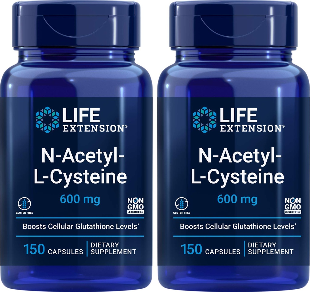 Ekstensi Hidup N- Acetyl- L- Cysteine (NAC) 600mg, 150 Capsules (Paket 2)