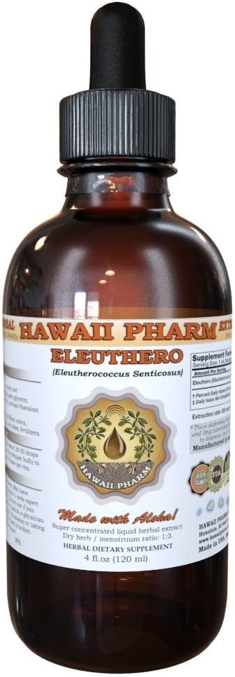 Ekstrak Liquid leuthero, Ekstrak Organik (Eleuthero (Eleutherococcus Senticocus) Siberia Ginseng Dry Root Tincture Suplemen 2 oz