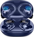 Wiseless Earbuds Sport, 2025 Bluetooth 5.4 Headphones with Earhook, 50H Stereo Deep Bass Over Ear Buds with 4 ENC Noise Canceling Mics, IP7 Waterproof Earphone for Running Workout Gym -Blue