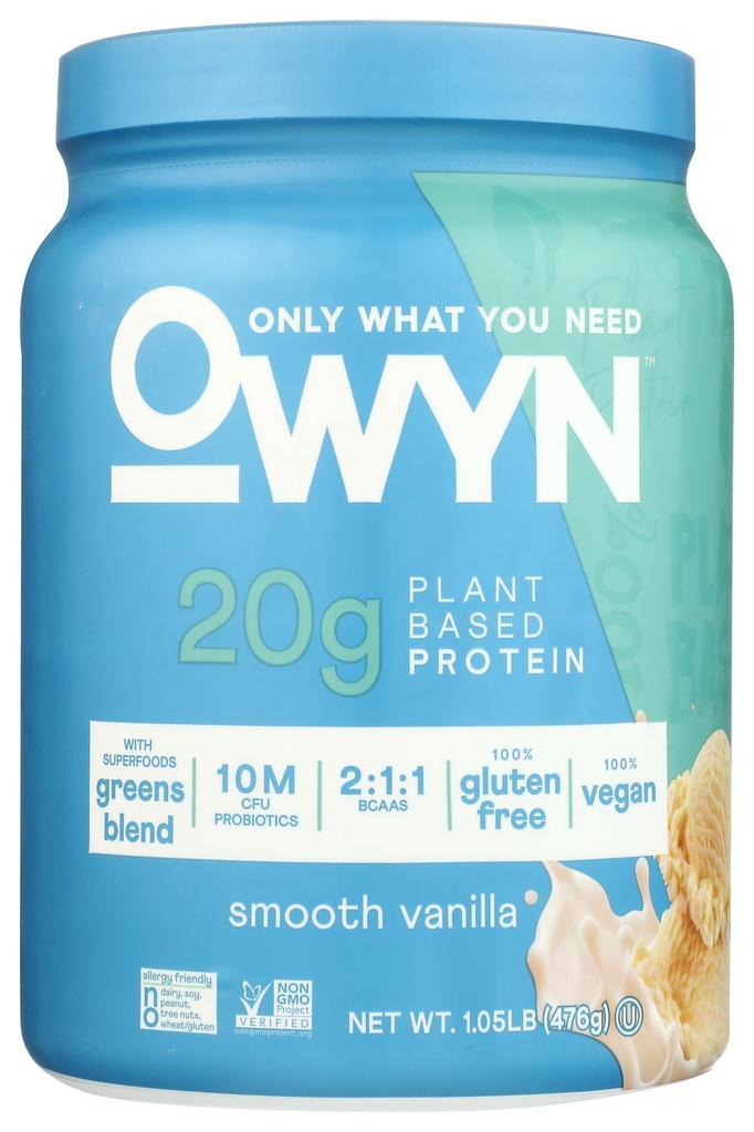 OWYN Only What You Need Plant - Based Protein Powder, Smooth Vanilla, 1.05 Ibs