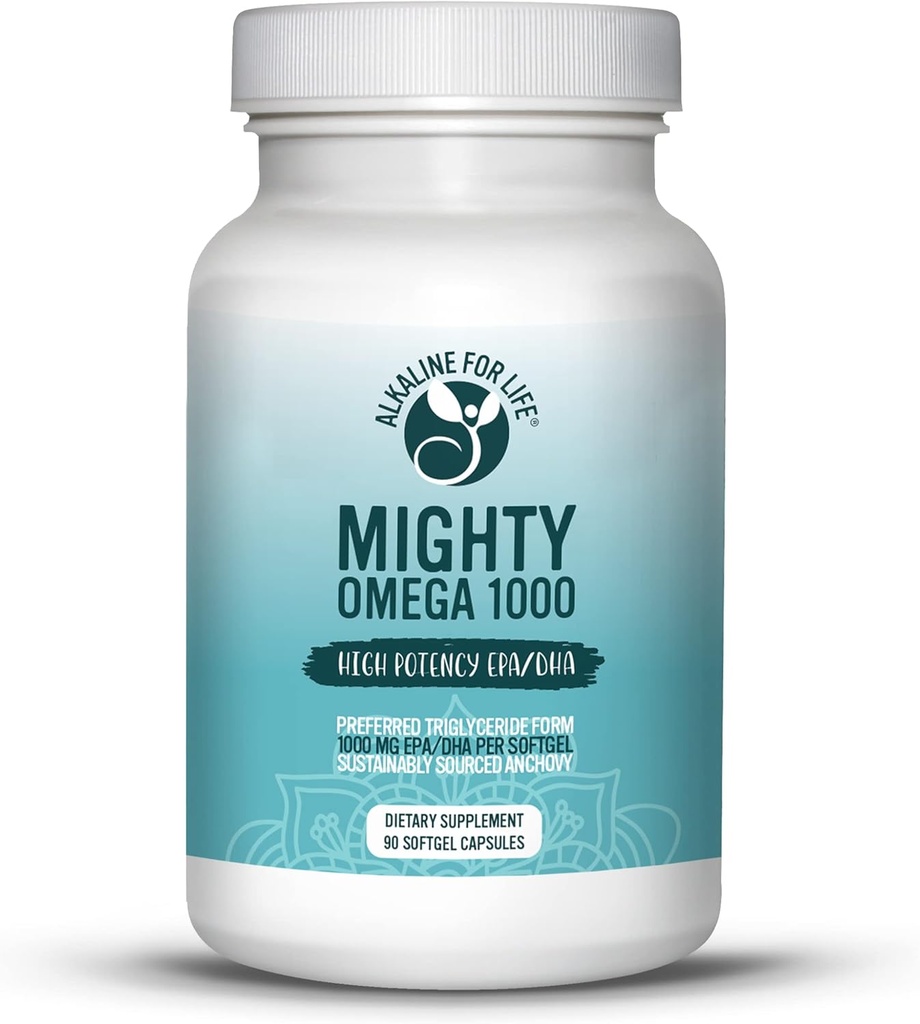 Mighty Omega 1000 Mampu 3 Tambahan 1000 MG EPA DHA Per Capsule Tinggi Dose Omega 3 Minyak Ikan Pasifik Selatan Anchovy - Triglyceride Omega 3 Acid Suplemen Gendut