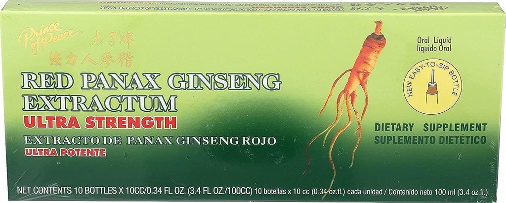 Ultra Kekuatan Panax Ginseng Ekstrak - Pangeran Perdamaian, 30 btl, 10cc masing-masing, Paket 3