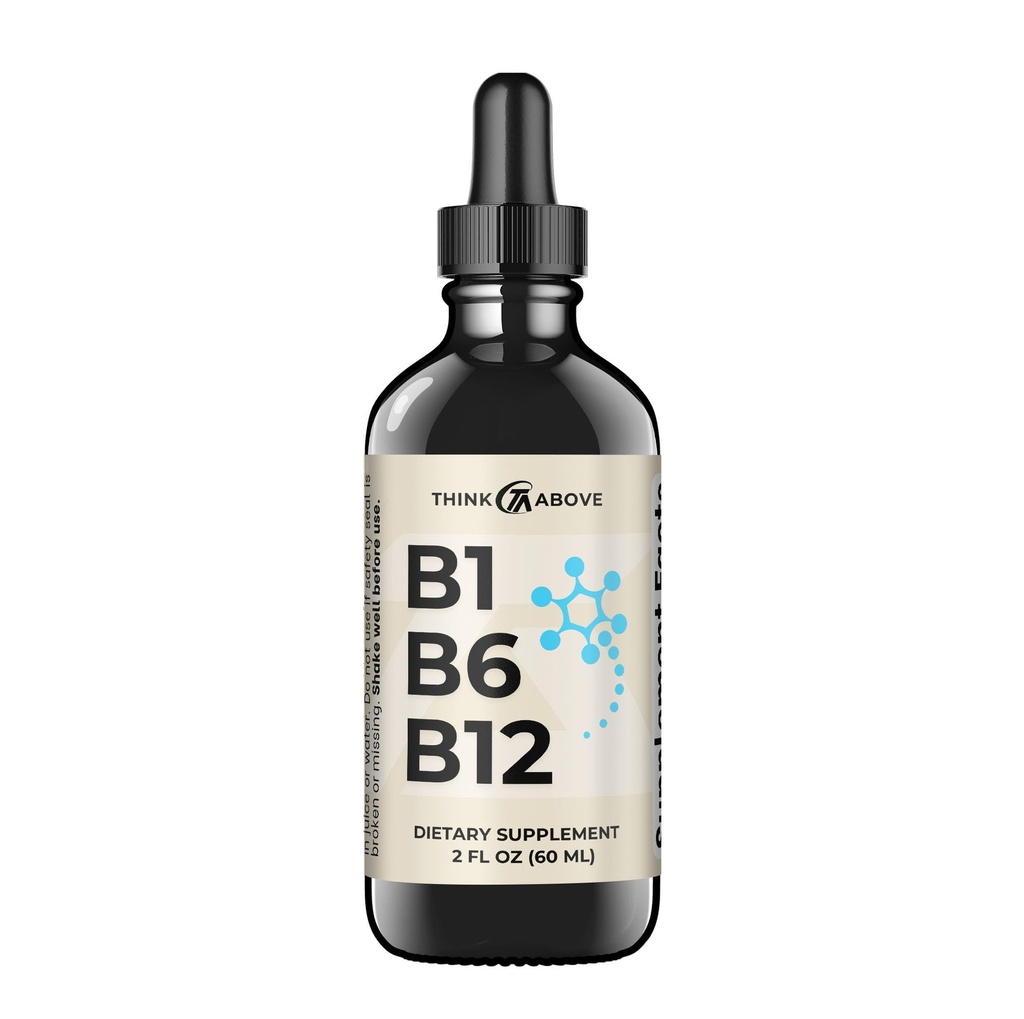 B1 B6 B12 Vitamin Liquid Drops - Nerve, Energy, Brain Supplement - FruityLike Flavor - Methylcobalamin, Thiamine, Pyridoxine - 60 Day Supply - 2 oz - for Men and Women - Just Made
