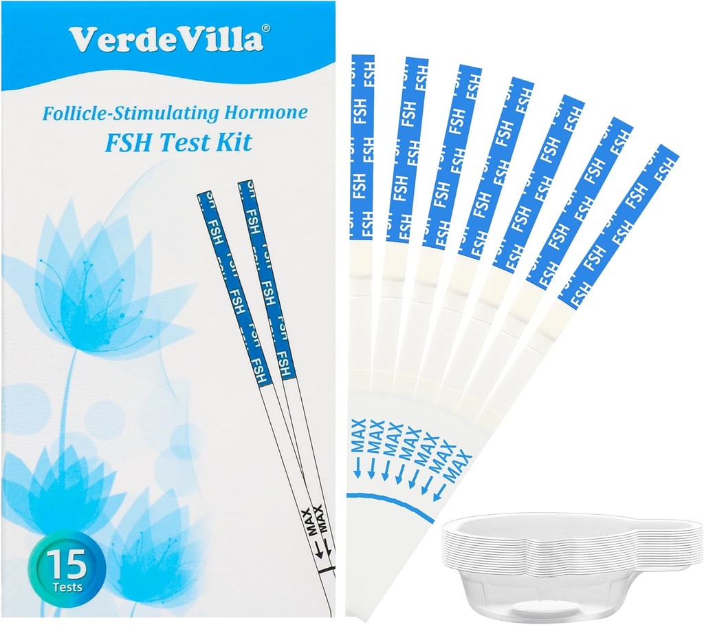 15 Pack Menopause Test Strips at Home, FSH Test Perimenopause Test Hormone Saldo untuk Perempuan Lebih dari 30 Hormonal Test