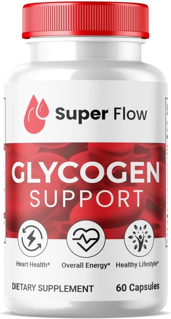 (1 Paket) Super Flow Glycogen, SuperFlow Glycogen Dukung Capsules, Glyco Optimizer Formula, Natural Blood Vessel Cleaner, Premium Super Flow Glycogen Dukungan (60 Capsules)