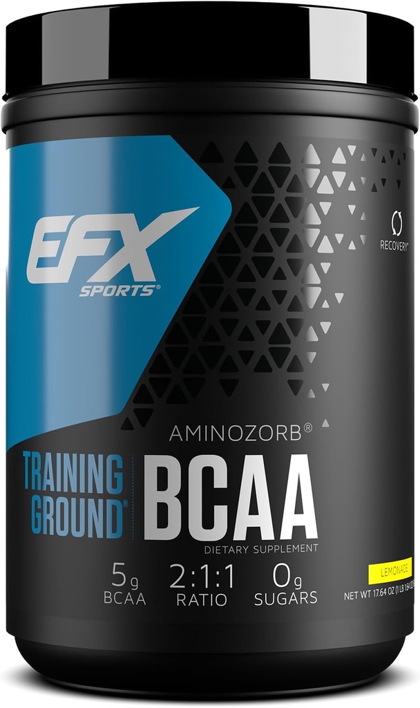 Pelatihan Olahraga EFX BCAA 124; Fully Stable, Sangat Soluble Acids Suplemen Acids 124; Pre, Intra, atau Post Workout 124; Sugar Free 124; 500 Grams (Lemonade)