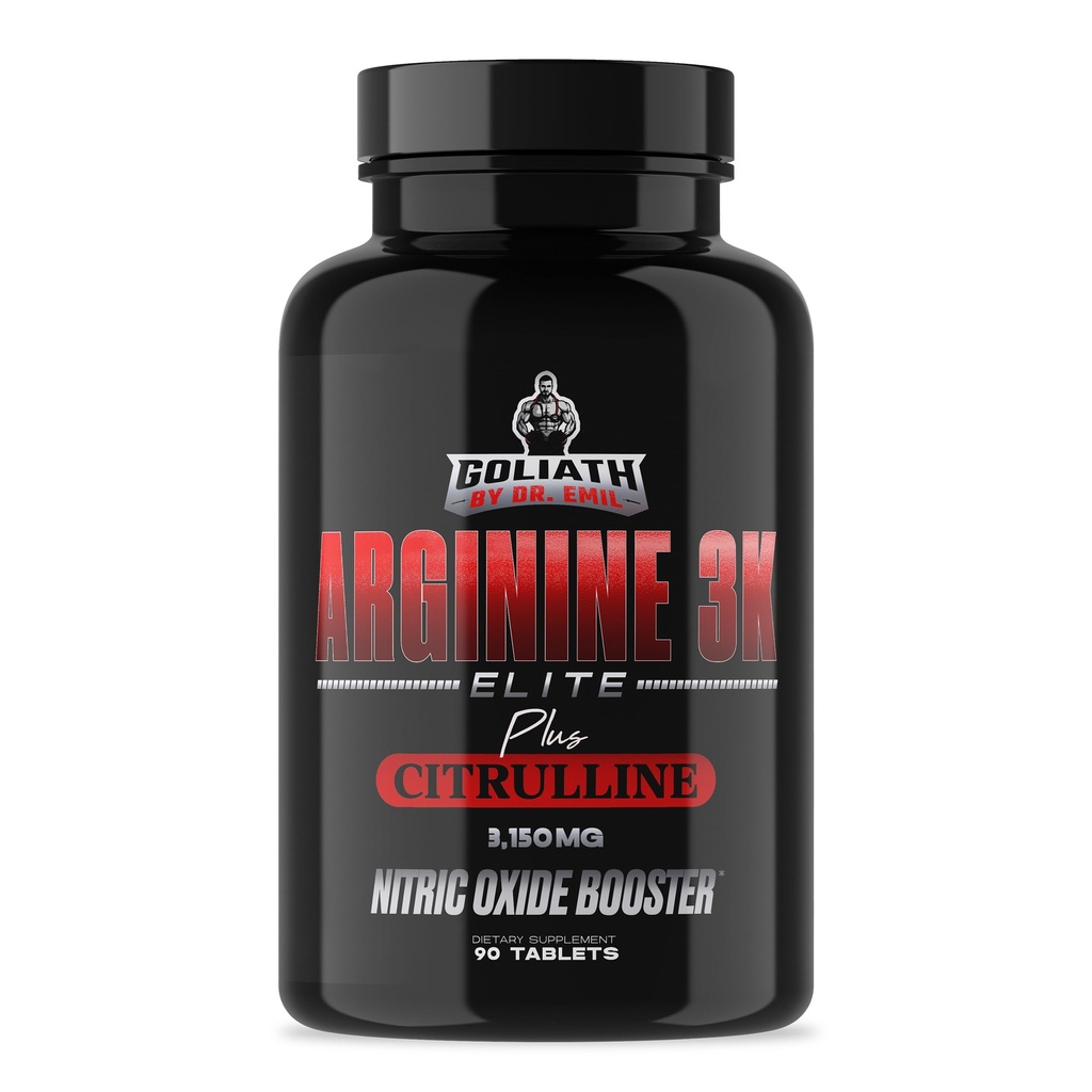 Dr. Emil - Elite L Arginine (3150mg) + L- Citrulline Highest Dose - Nitric Oxide Suplemen untuk Vaskularitas, Endurance and Heart Health (AAKG dan HCL) - 90 Tablet