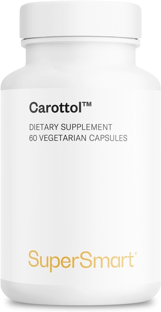 Supersmart - Carottol (Advanced Formula) - Carotenoid Complex Suplement - with Beta Carotene, Lycopene, Lutein & lmxanthin 124; Non- GMO & Gluten Free - 60 Vegetarian Capsules