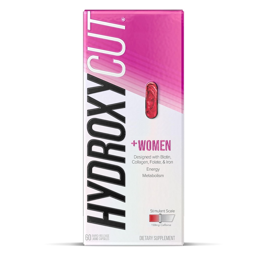 Hydroxycut + Women - 60 Rapid- Rapid- Rair Liquid Capsules - termasuk Biotin, Collagen, Fleat & Iron