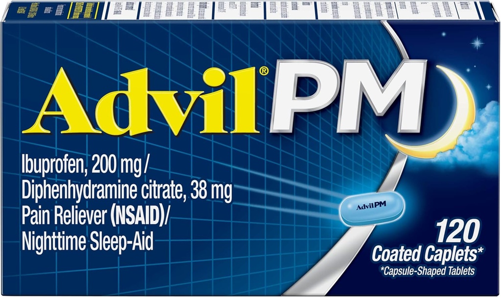 Advil PM Caplets 120 ea (Pack of 3)