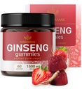HERBAMA Panax Ginseng Gummies - 1500mg Korea Red Ginseng Root for Energy - Vegan, Non-GMO Red Panax Immune Supppplemen - 60 Pectin- Berdasarkan Strawberry- Flavored Chews
