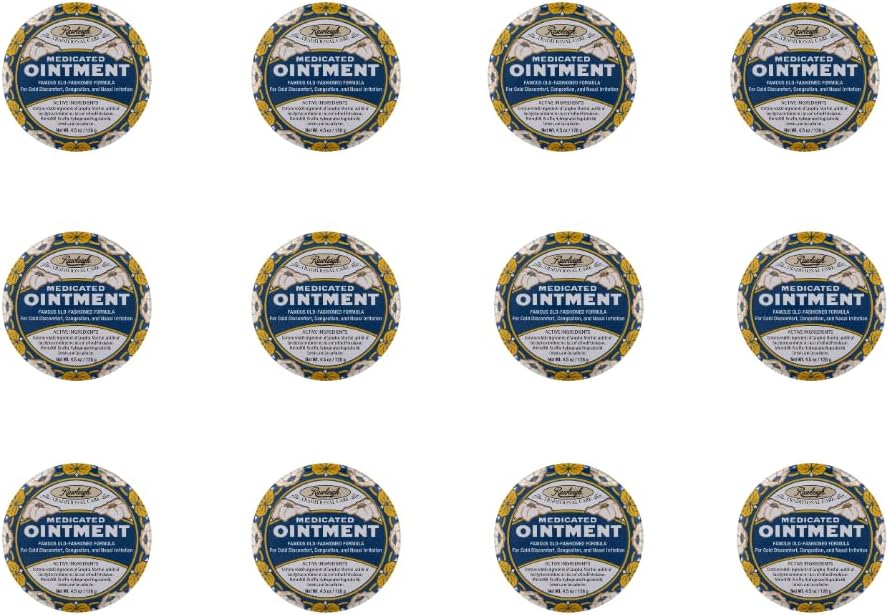 Rawleigh Medicated Oastered: 4.5 oz Blue Tin, Topic Chest Gosok untuk Cold, Nasal Contrable, Minor Aches dan Pain, dengan Camphor, Menecalyptus & Eucalyptus, Non-Greasy Formula-12