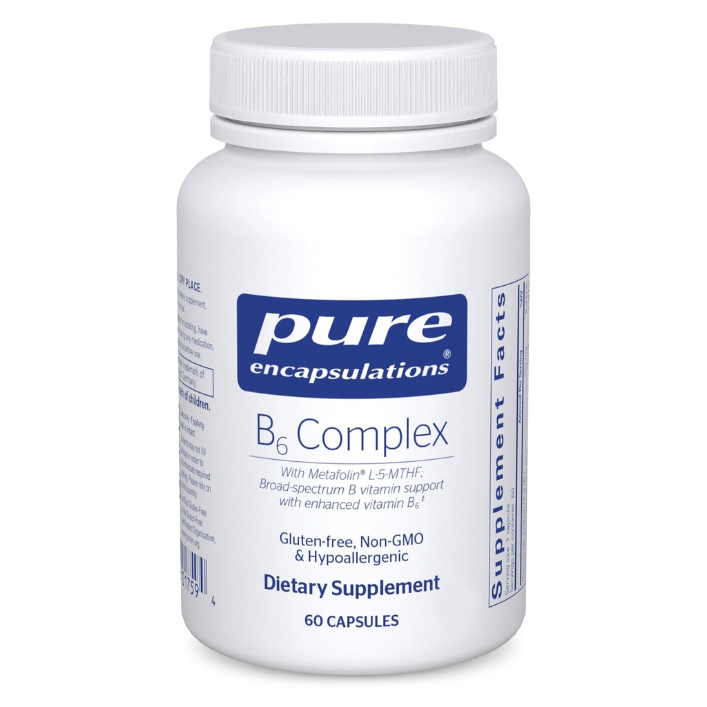 Enkapsul Murni B6 Kompleks - Tidak-GMO & Gluten Free - 60 Capsules