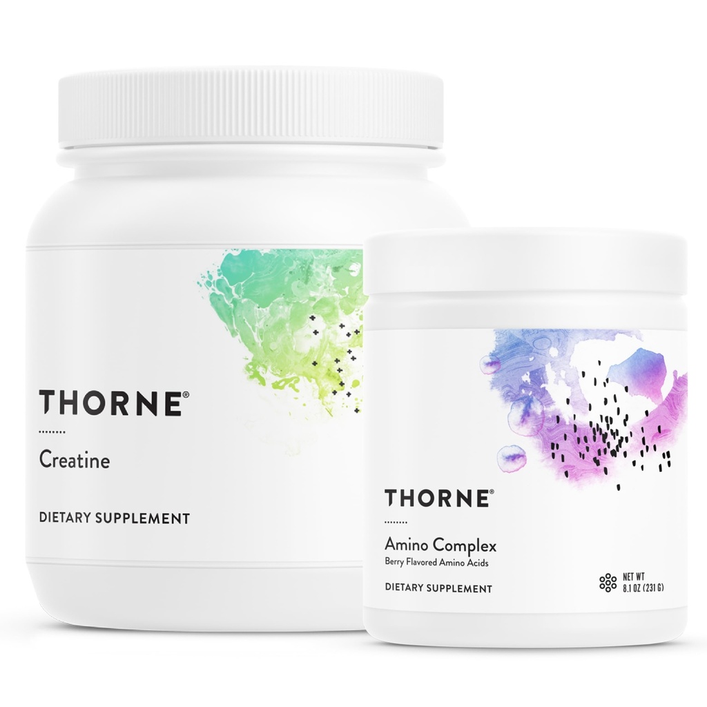 THORNE - Performance Power Duo - Amino Complex + Creatine Combo for Energy, Lean Muscle, dan Endurance - NSF Bersertifikat untuk Sport - 30-90 Servis