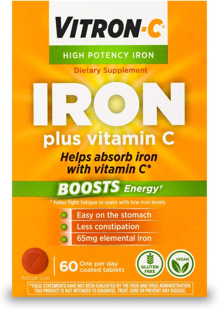 Potensi Tinggi Vitron-C Tambahan Besi dengan 125 mg Vitamin C, 60 Cacah
