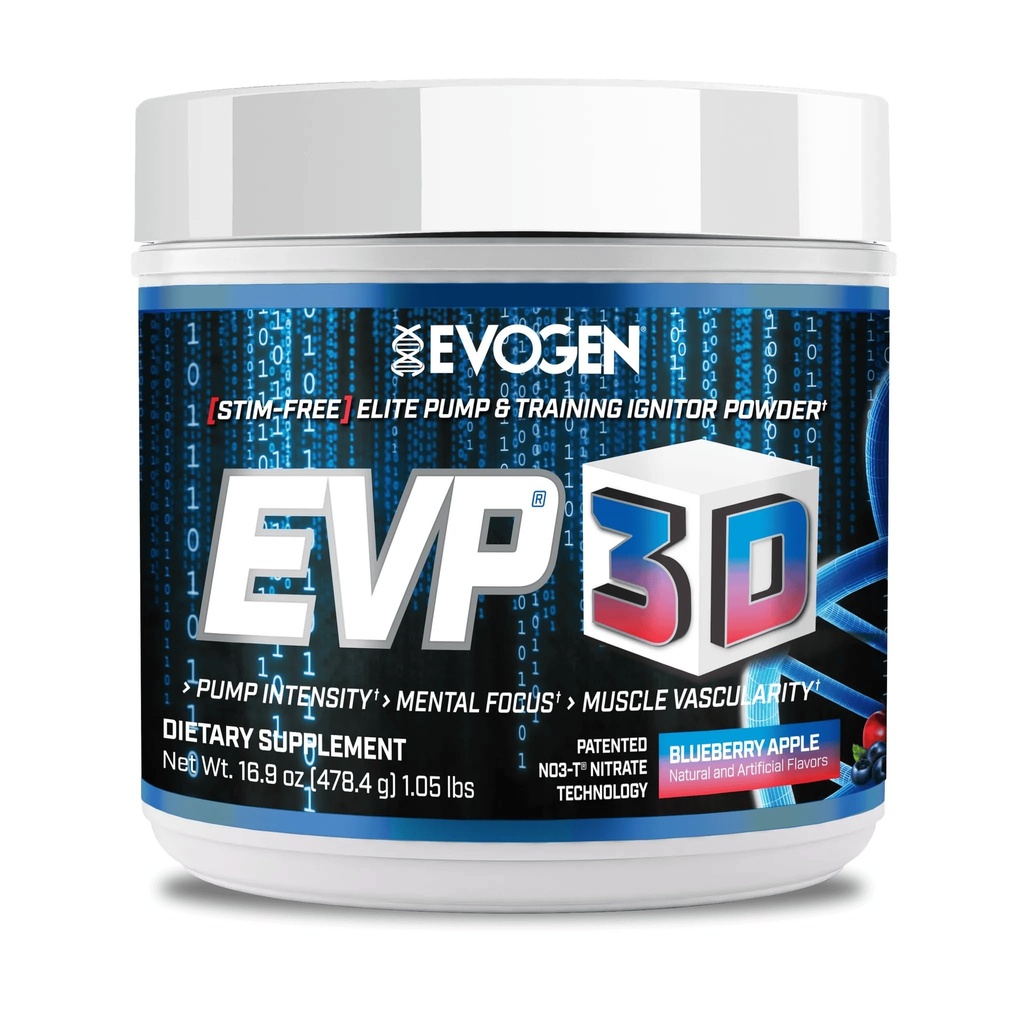 Evogen EVP 3D - Stim Free Pre Workout Powder for Men & Women 14; Sugar Free Non Stim Pretraining dengan Beta Alanine dan Creatine for Energy & Pompa 124; Blueberry Apple 124; 40 Servings