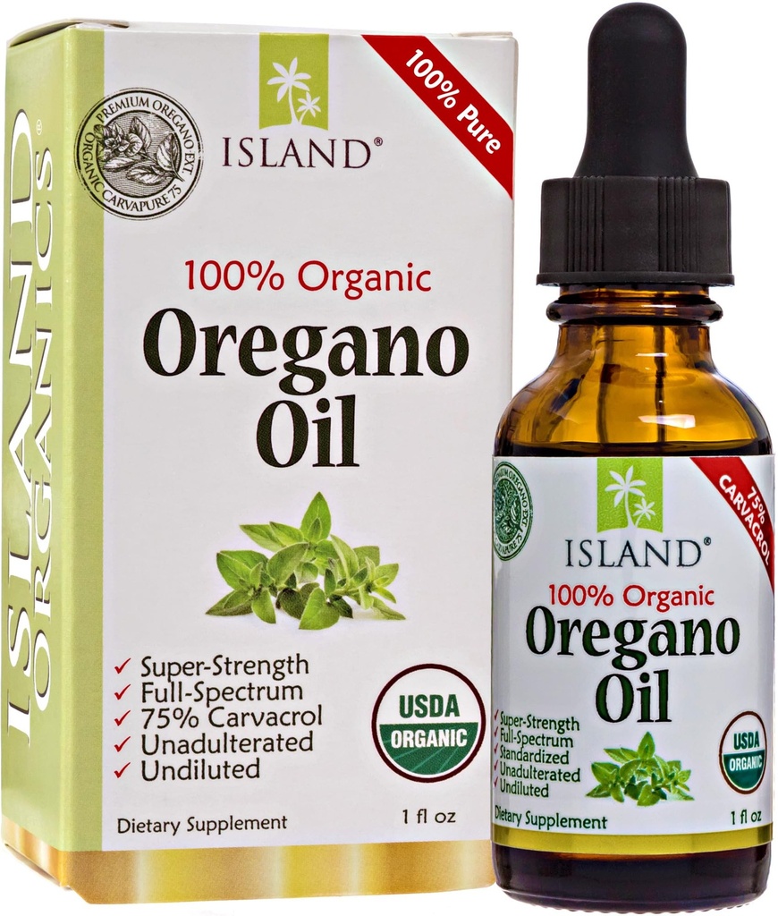 Oregano Oil Organic Liquid Drops - 100% Murni & Unluted - USDA- Sertifikasi Organik (1 oz) 75% Carvacrol - Tumbuh di Spanyol - Imune Dukungan Supplemen dengan Minyak Oregano.
