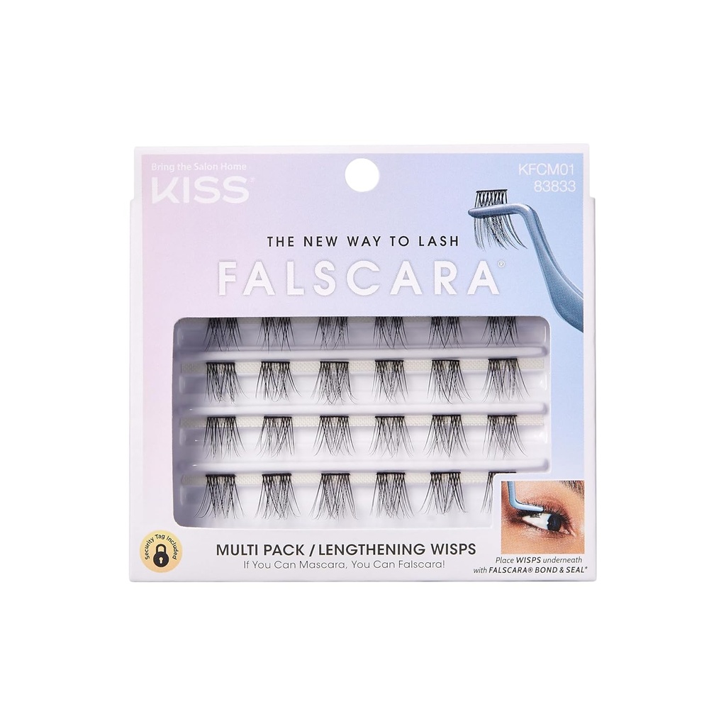 KISS Falsmasa DiY Eyelash Extension Lingthening Wisses - Synthetic Featherlight Reconficate Artificial Eyefures Multipack 24 Mini Lash Clusters for that authentic Eyelash Extension Look