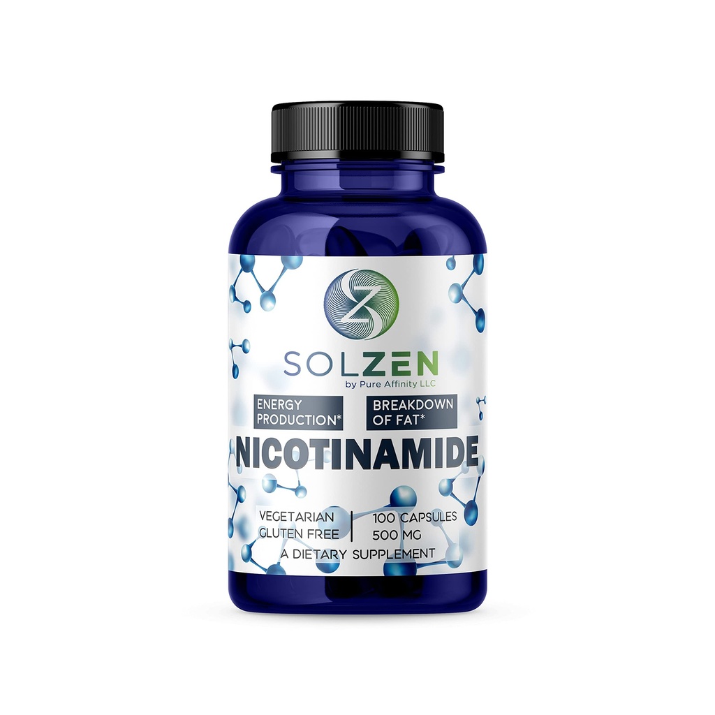 B3 Nicotinamide 500 mg Efektif Flush-Free Niacin. Energy Booster, Cell Regenerator, That Support Cognitive Deline, Anti- Aging and Helling Breaks Down Carbs & Fats (100 Count)