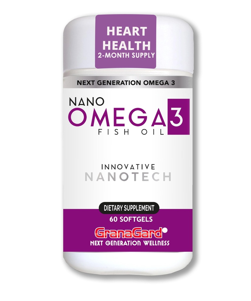Tambahan Nano Omega 3 untuk Perempuan dan Pria - Ikan Oil Softgeels dengan Nanoteknologi - Potensi Tinggi DHA Capsules - No Aftertaste - Mudah ditelan - 60 Count Bottle
