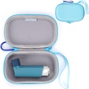 MGZNMTY Asthma Inhaler Case, Penyimpanan dan Kasus Perjalanan Handy Inhaler untuk Dewasa dan Anak (HANYA CASE) (Biru)