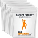 Suplemen BulkSuplements.com Bacopa Extract Powder - Basopa Monnieri Suplemen (Suplemen Basopa) - Suplemen Bacopa, Vegan & Gluten Bebas, 500mg per Serving, 5kg (11 lbs) (Paket 5)