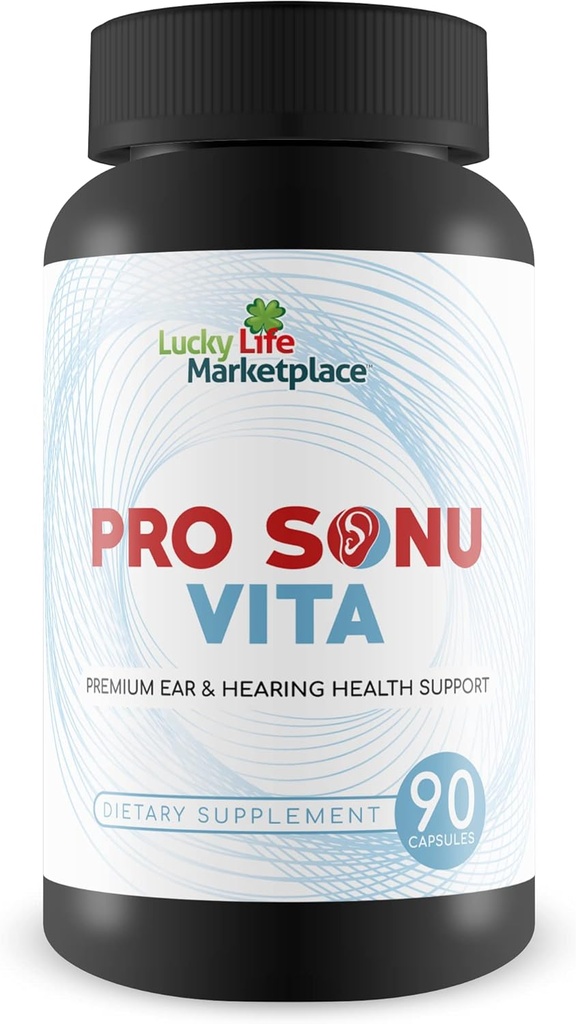 Pro Sonu Vita - Suplemen Dukungan Telinga Alam - Fungsi Auditory Terprogram & Mendengar dengan Vitamin, Mineral, Antioksidan, & Herbal Ekstrak - Bantuan Inner Ear & Kesehatan Telinga Tengah