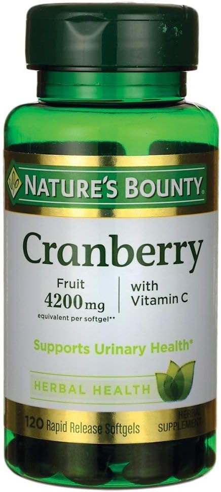 Nature Bounty Cranberry Fruit Plus Vitamin C, 4200mg (120 Softgels)