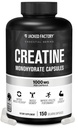 Jacked Factory Creatine Monohydrate Capsules - Creatine Pills for Muscle Growth, Increased Strength, Enhanced Energy Keluaran dan Peningkatan Atletic Performance - 150 Capsules
