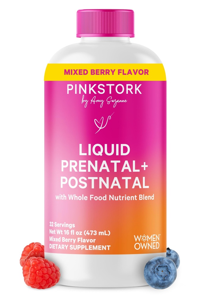 Liquid Prenatal Vitamin Merah Muda Liquid Prenatal untuk Perempuan - Berry Flavor